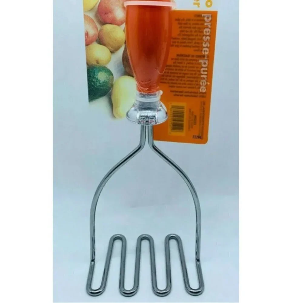 Gourmet Retro Potato Masher Stainless Steel By Pro Fresh Manual Vintage Orange
